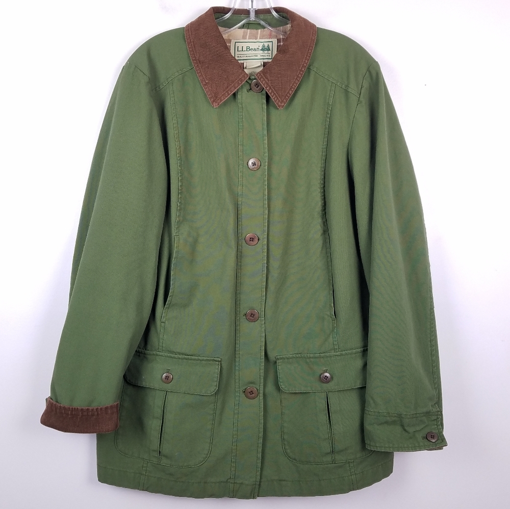 LL Bean Adirondack Barn Coat Flannel Lined M